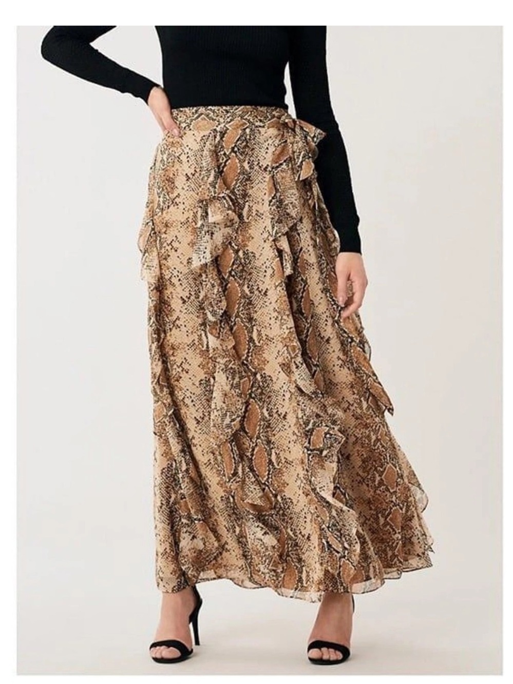 Diane Von Furstenberg Salona python Kola silk maxi skirt